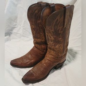 Women’s Tall Brown Leather Cowboy Boots 1883 By Lucchese